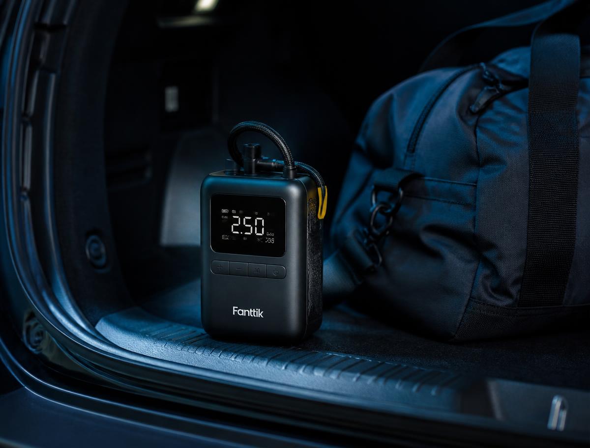 AIRVOLT PRO guardado no porta-malas de um carro
